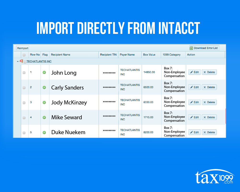 Import Directly From Intaccct